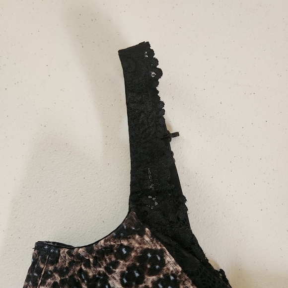 Fit Fully Yours Serena Lace Underwire Bra Black Leopard Unpadded Size 34i New - Picture 5 of 7